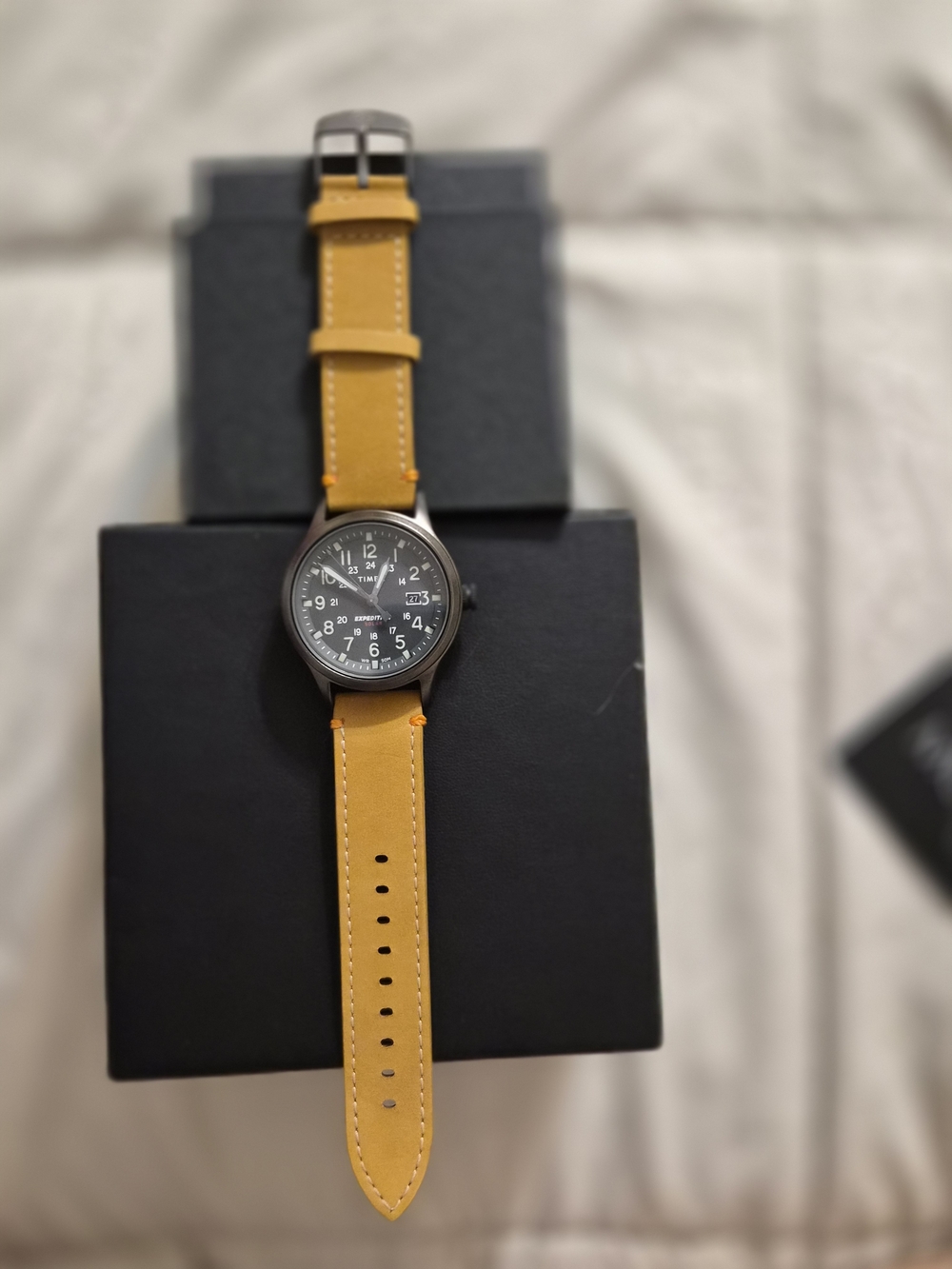 Timex Men's Casual Field Watch with Mustard Leather Strap